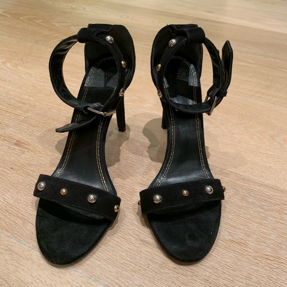 MAJE BLACK STUDDED SUEDE SANDAL - Picture 3 of 7